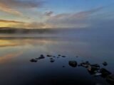 Early morning atmospheric light at the shore of Loch Migdale. Autumn brings mist and magical colours to the landscape. Photo by Beth Simco